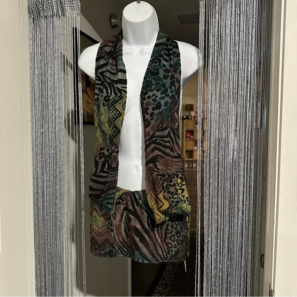 zebra print deep plunge mini dress